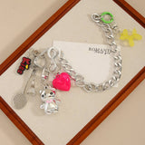 CUTE CAT BAG CHARM WITH BALLOON DOG KEYCHAIN_CWMM7633