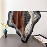 Vintage Herringbone Cotton Linen Small Scarf_Cwasc03428