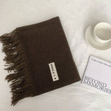 COLORBLOCK TASSEL SCARF THICK WRAP FOR STUDENTS_CWASC2281