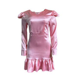 AUTUMN AND WINTER PLUS SIZE RUFFLED HEM HIP DRESS_CWDSD6166