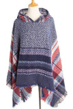 PLAID PATTERN FASHION HOODED CAPE_CWASC0018