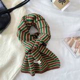 COLORFUL STRIPE KNIT SCARF SOFT TRENDY WINTER_CWASC1256