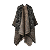 CAPE DARK DOUBLE SIDED WARM OUTER WEAR THICK SHAWL_CWASC2118