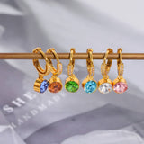 DECEMBER BIRTHSTONE DIAMOND ZIRCON STUD EARRINGS_CWAJE5079
