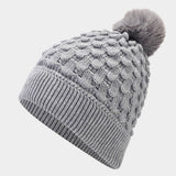 NEW PINEAPPLE PATTERN POM POM KNITTED HAT_CWAH1612