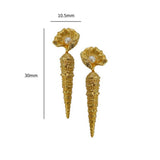 DESIGN OCEAN SERIES PEARL SHELL SNAIL EARRINGS_CWAJE5133