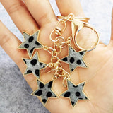 NEW LEOPARD PRINT FIVE POINTED STAR KEYCHAIN_CWMM1319