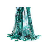 BANANA LEAF PRINT SCARF GREEN SUMMER BEACH WRAP_CWASC0676