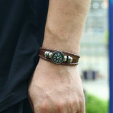 MULTI LAYER BRAIDED BEADED COWHIDE BRACELET_CWMM4511