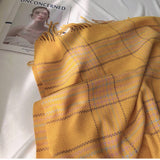 PLAID FAUX CASHMERE SCARF THICK WARM WINTER WRAP_CWASC1453