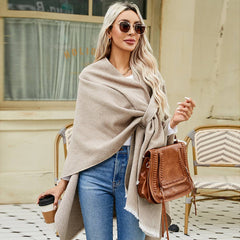 SOLID COLOR DESIGN SPLIT CASHMERE COLOR SHAWL_CWMM2081