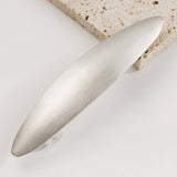 BRUSHED METAL OVAL SPRING HAIR CLIP ELEGANT LOOK_CWAHA6176