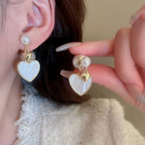 Valentines Day Heart Pearl High Design Earrings