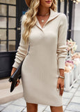 Waist In Warm One-Step Sweater Dress