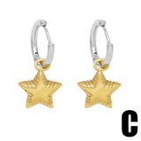 GOLD PLATED HEART SHAPED PENDANT EARRINGS_CWAJE0983