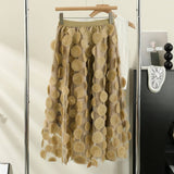 THREE DIMENSIONAL FLORAL TULLE MESH SKIRT_CWBLS0395