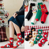 NEW CHRISTMAS CARTOON ELK SANTA CLAUS SOCKS_CWMS1411