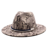 FASHION SNAKE PATTERN WOOLEN JAZZ HAT FELT HAT_CWAH2591
