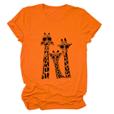 Womens Giraffe Print Casual Summer T-Shirt