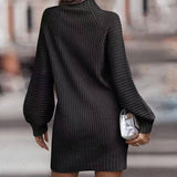 Turtleneck Sweater Women Long-Sleeved Knit Dress