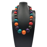 BOHEMIAN COLORFUL ROUND WOODEN BEADS NECKLACE_CWMM4866