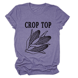 CORN LETTER PRINT TEE WOMEN S CASUAL T SHIRT_CWTTS1502