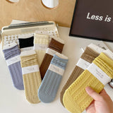 MIDDLE TUBE STRAIGHT SOCKS WITH CURLED EDGES_CWMS0899