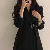 Vintage Belted Casual Blazer_Cwobl0151