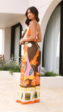 Wide Leg Straight Jumpsuit With Halter And Knot