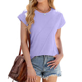 Solid Color Crew Neck Loose Short-Sleeved T-Shirt_Cwtbls1845