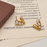 Valentines Day Heart Shaped Shell Pearl Earrings