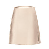 SOLID COLOR SATIN SLIT SKIRT SEXY A LINE MINISKIRT_CWBSS0375
