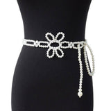 SIMPLECASUALFLOWERBUCKLE ELASTICWAIST CHAIN_CWABE0505