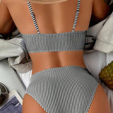 HIGH WAISTED V NECK RUFFLED BIKINI SWIMSUIT_CWMW0200