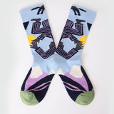 FUN SOCKS COLORFUL PATTERNED ART SOCKS_CWMS0186