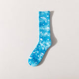 Universe Printed Tie Dyed Fashion Crew Socks_Cwms123