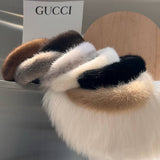 SOLID COLOR WINTER FUR HAIRBAND HEADBAND HEADDRESS_CWAHA3322