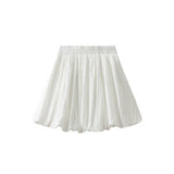 PUFFY PLEATED BUD SKIRT LANTERN SKIRT SHORT SKIRT_CWBMS0321