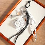 CAMELLIA FLOWER BAG CHARM CREATIVE KEYCHAIN_CWMM7628