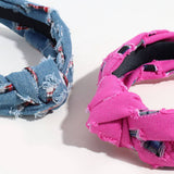 Vintage Denim Knotted Broken Copper Headband