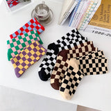 NEW ALL PLAID MID TUBE SOCKS FOR MEN AND WOMEN_CWMS0405