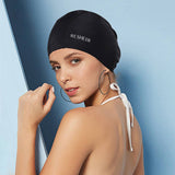 Unisex Silicone Swim Cap For Long Hair Ears_Cwmm6701