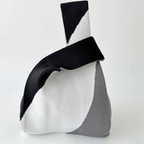 SIMPLE COLOR BLOCK KNITTED SHOULDER HANDBAG_CWAB1497