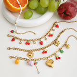 LUXURY 18K GOLD GRAPE DROP PENDANT BRACELET_CWAJE4830