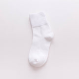 NEW SOLID COLOR HIGH CUFF WOMENS MID CALF SOCKS_CWMS1392