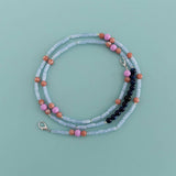 LONG CLASP PURSE WITH SINGLE BEAD CHAIN STRAP_CWMM5068