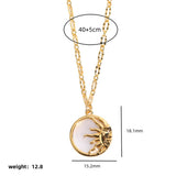STAINLESS STEEL VINTAGE ROUND COIN NECKLACE_CWMM3782