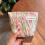 Pink Tulip Makeup Bag Large Travel Cosmetic Pouch_Cuab00653