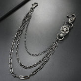 HIP HOP FIVE POINTED STAR THREE LAYER JEANS CHAIN_CWMM4869