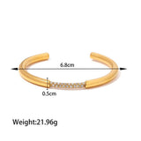 INS ZIRCON OPEN CUFF BRACELET IN STAINLESS STEEL_CWAJE4627